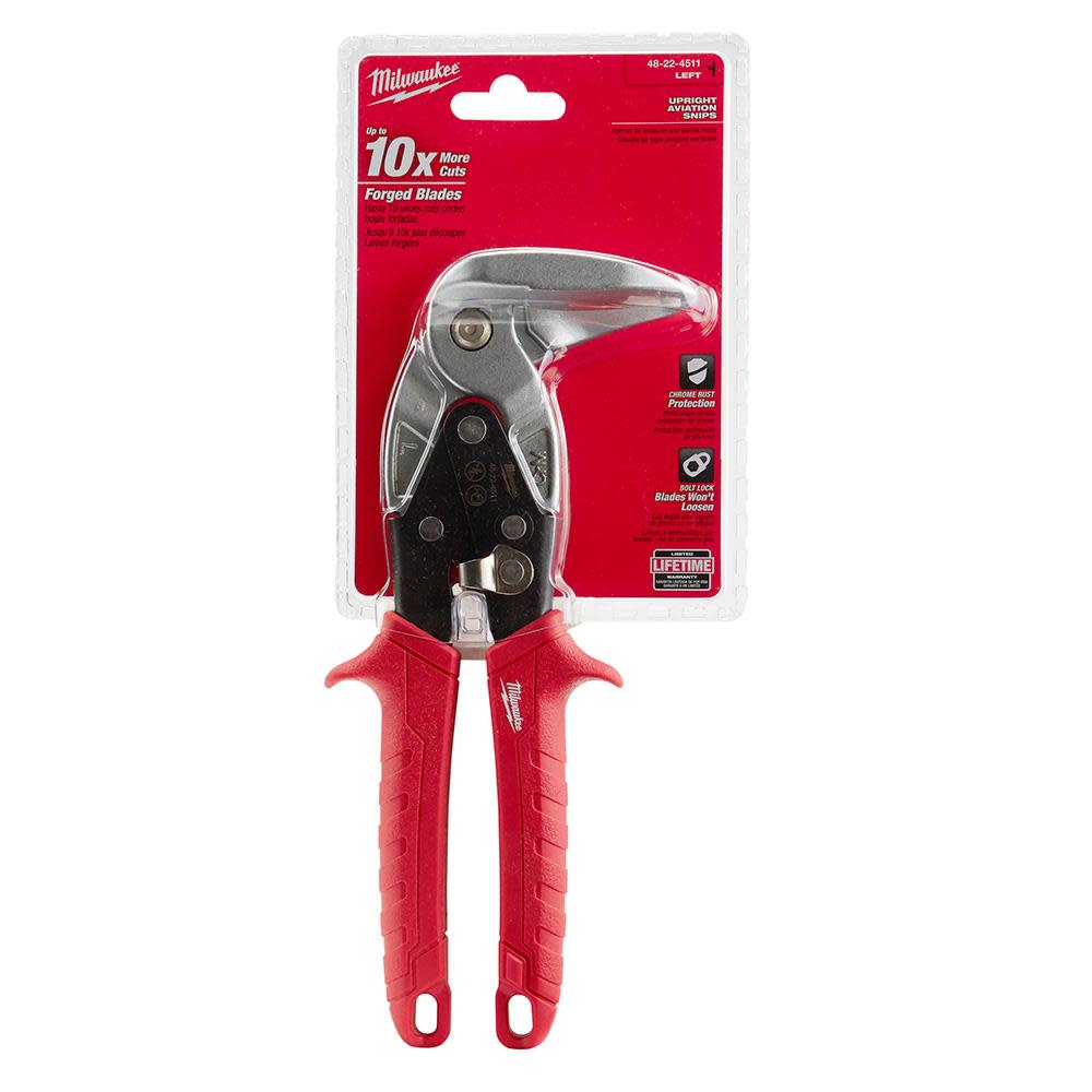 Milwaukee Left Cutting Upright Aviation Snips - Ascmtools