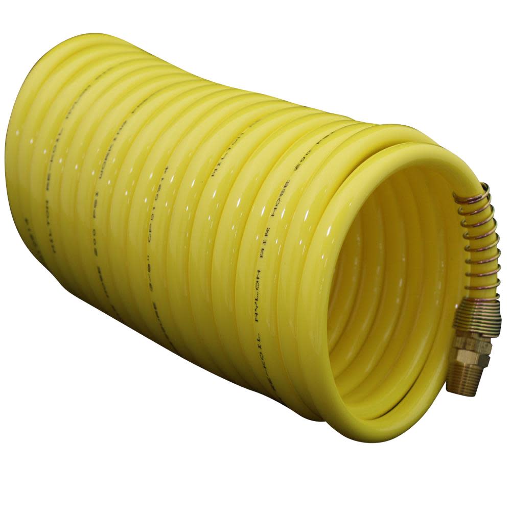 Milton Coiled Nylon Air Hose 25 Ft. 3/8 In. ID - Ascmtools
