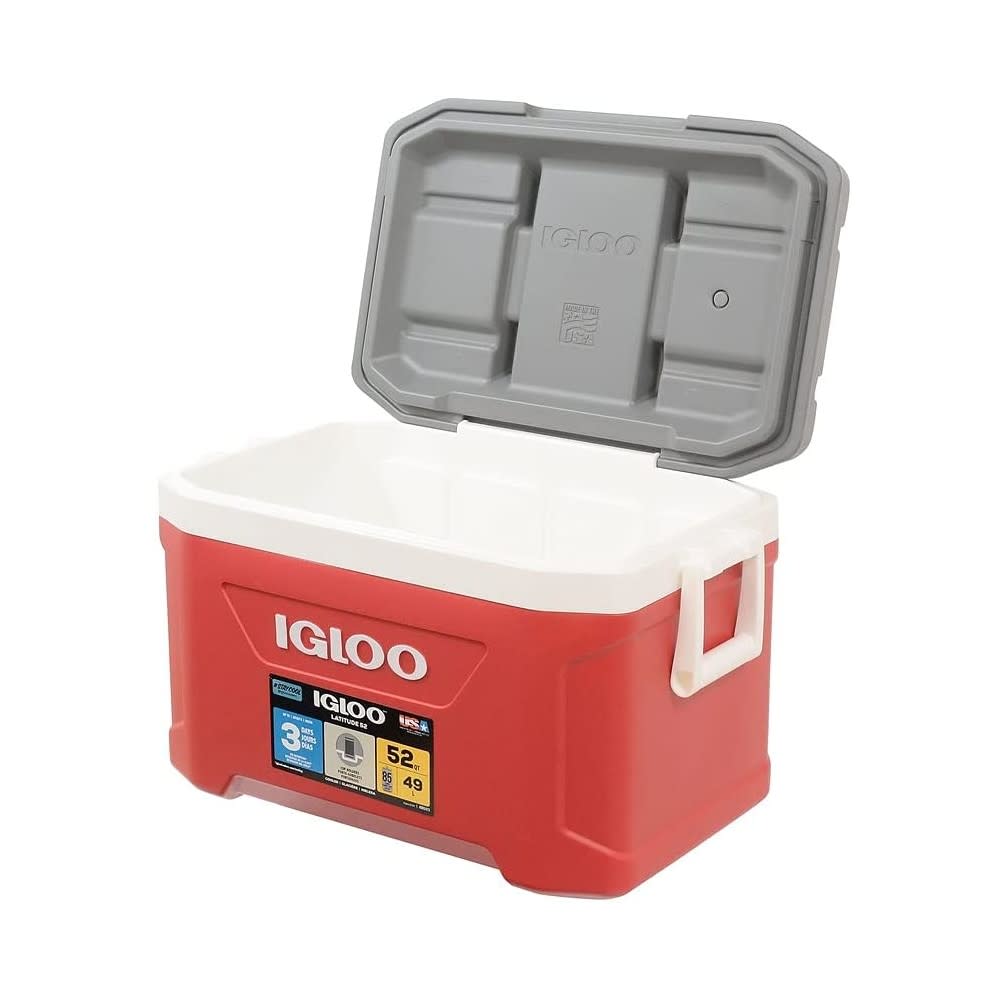 Igloo Latitude 52 Hard Cooler Industrial Red/Meteorite 52qt - Ascmtools