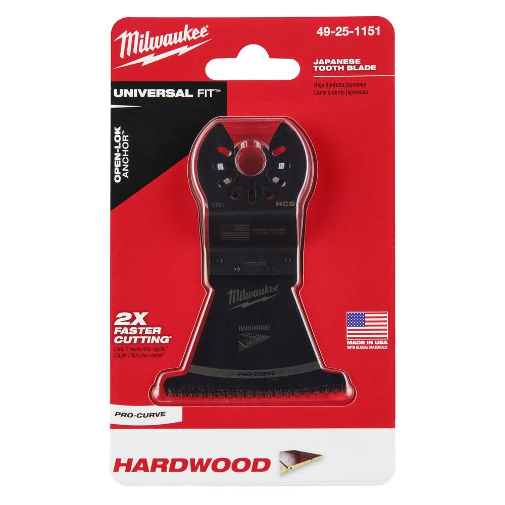 Milwaukee OPEN-LOK 2-1/2″ HCS JAPANESE TOOTH PRO-CURVE HARDWOOD BLADE 1PK - Ascmtools