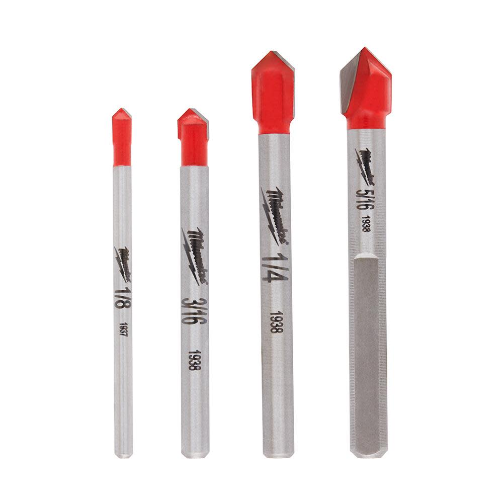 Milwaukee 4 pc Glass and Tile Bit Set - Ascmtools