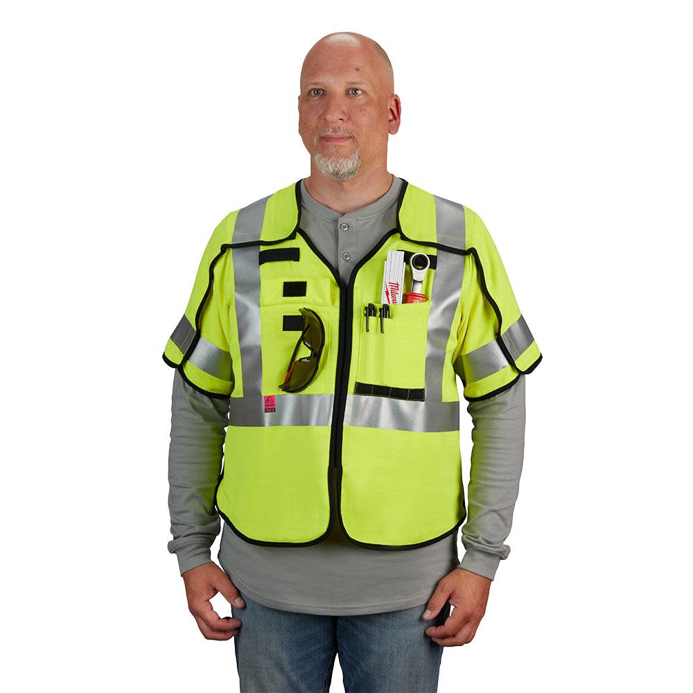 Milwaukee High Vis Safety Vest Class 3 Breakaway AR/FR Cat 2 - Ascmtools