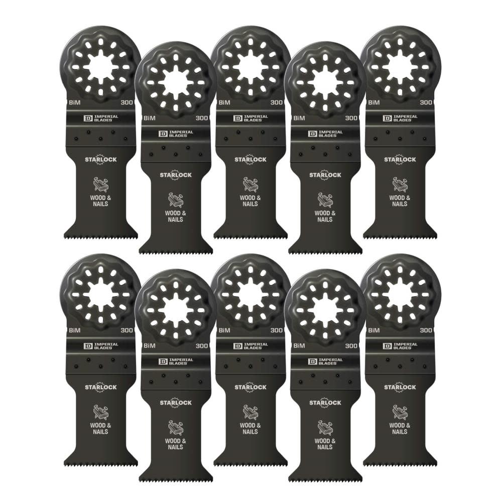 Imperial Blades IBSL300-10 Starlock 1-3/8″ Standard Wood & Nails Blade 10PC - Ascmtools