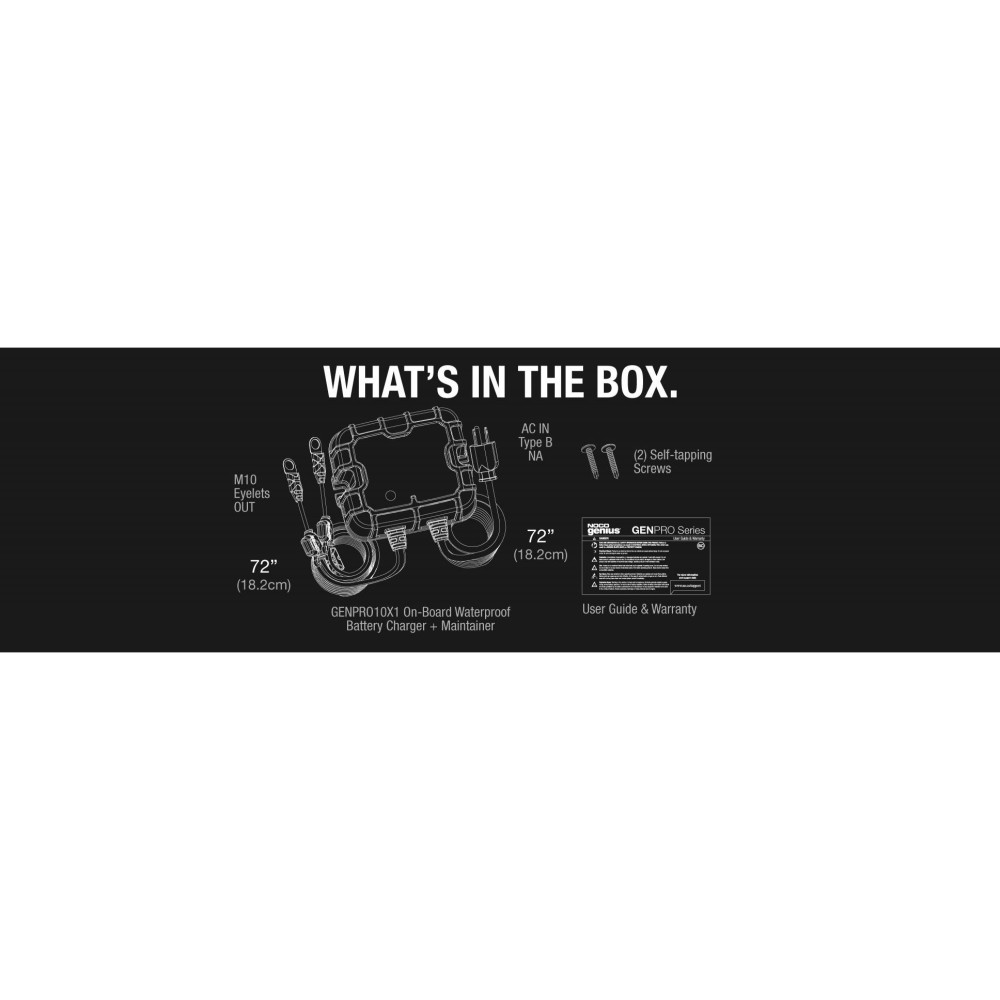 Noco Battery Charger 12V 10A Fully Automatic Waterproof On Board - Ascmtools