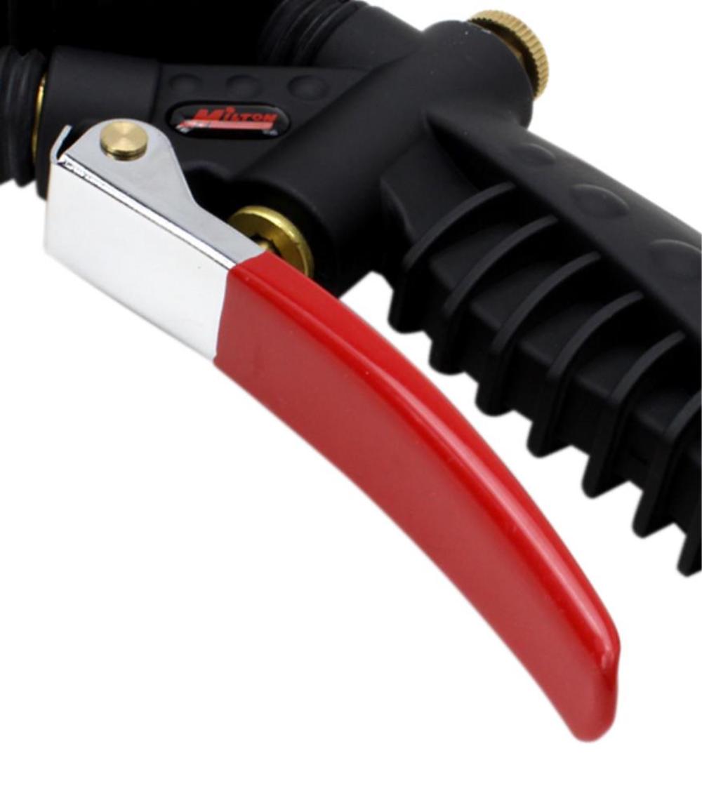 Milton 573A Pro Analog Pistol Grip Inflator Gauge – 36″ Hose and Ball Chuck with Clip – 230 PSI - Ascmtools