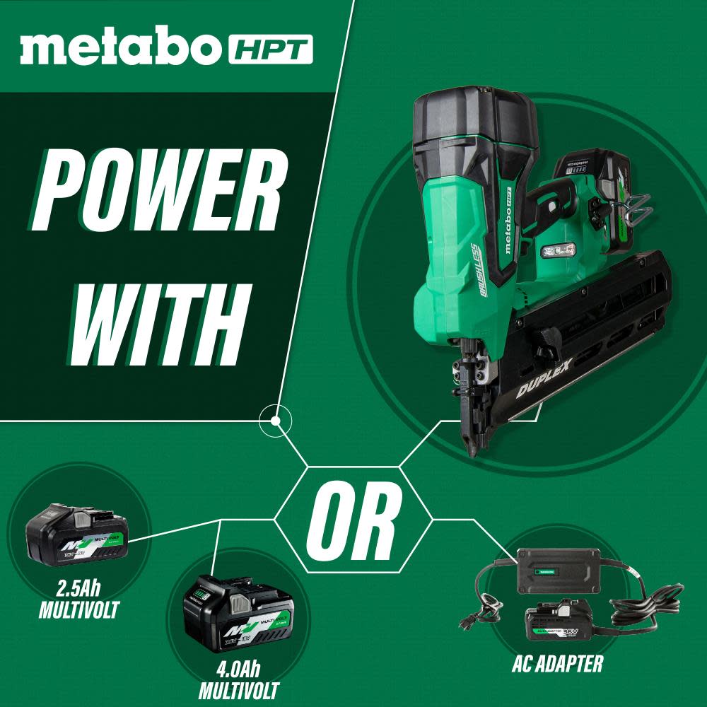 Metabo HPT 36V MultiVolt Forming Nailer 3 1/2″ Cordless Kit - Ascmtools