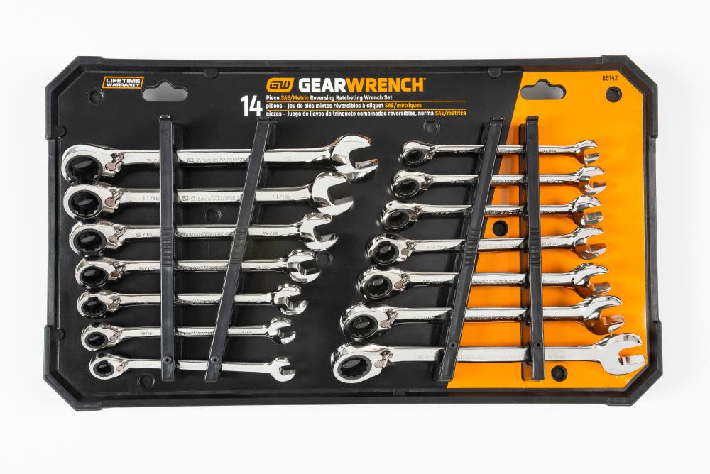 GEARWRENCH Ratcheting Combination SAE/Metric Wrench Set 14pc - Ascmtools
