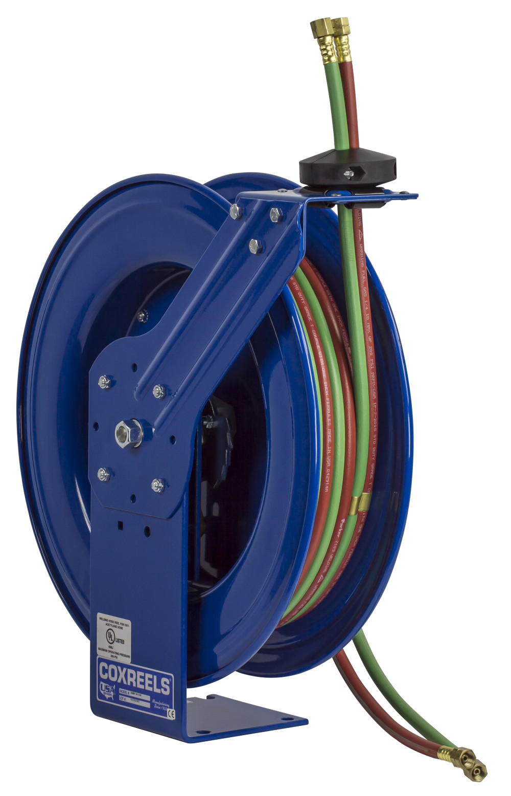 Coxreels Hose Reel Dual Hose Spring Rewind with T Grade Hose 1/4″ ID 50′ 200 PSI - Ascmtools