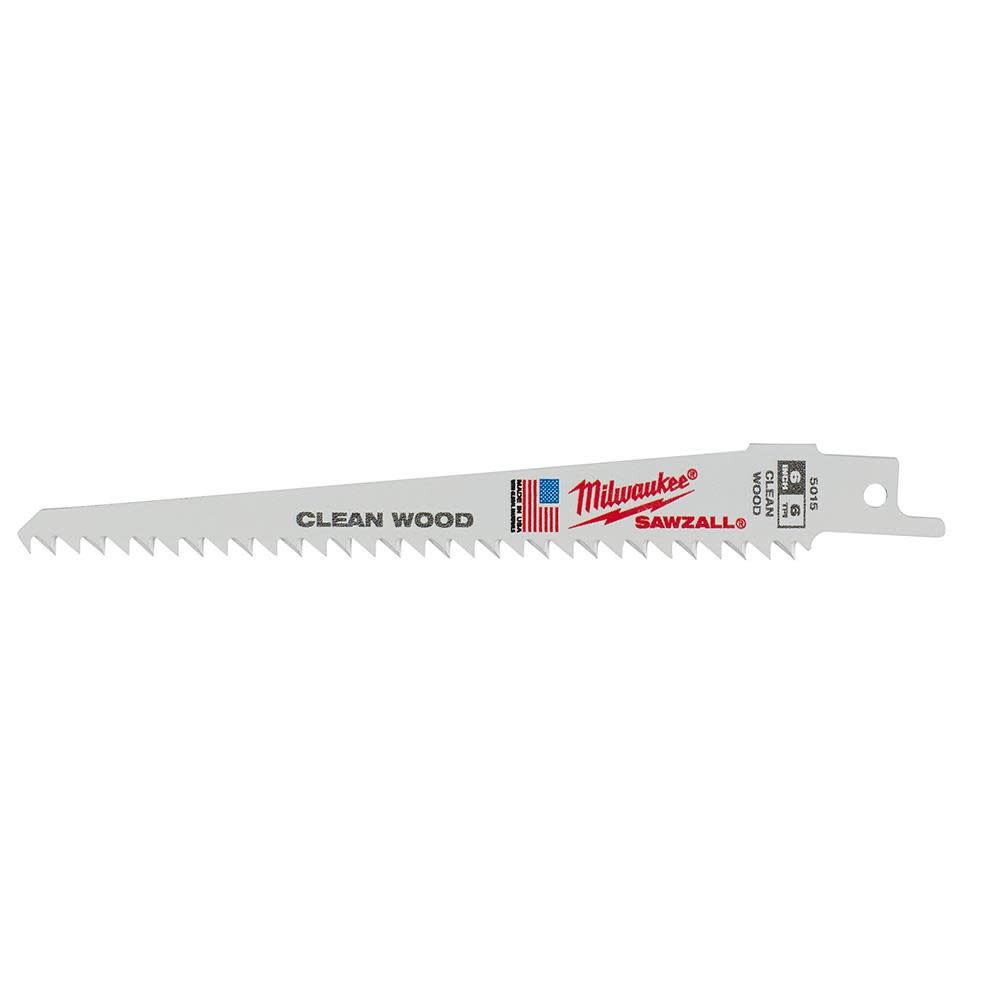 Milwaukee 6 in. 6 TPI Fleam Ground SAWZALL Blades 5PK - Ascmtools