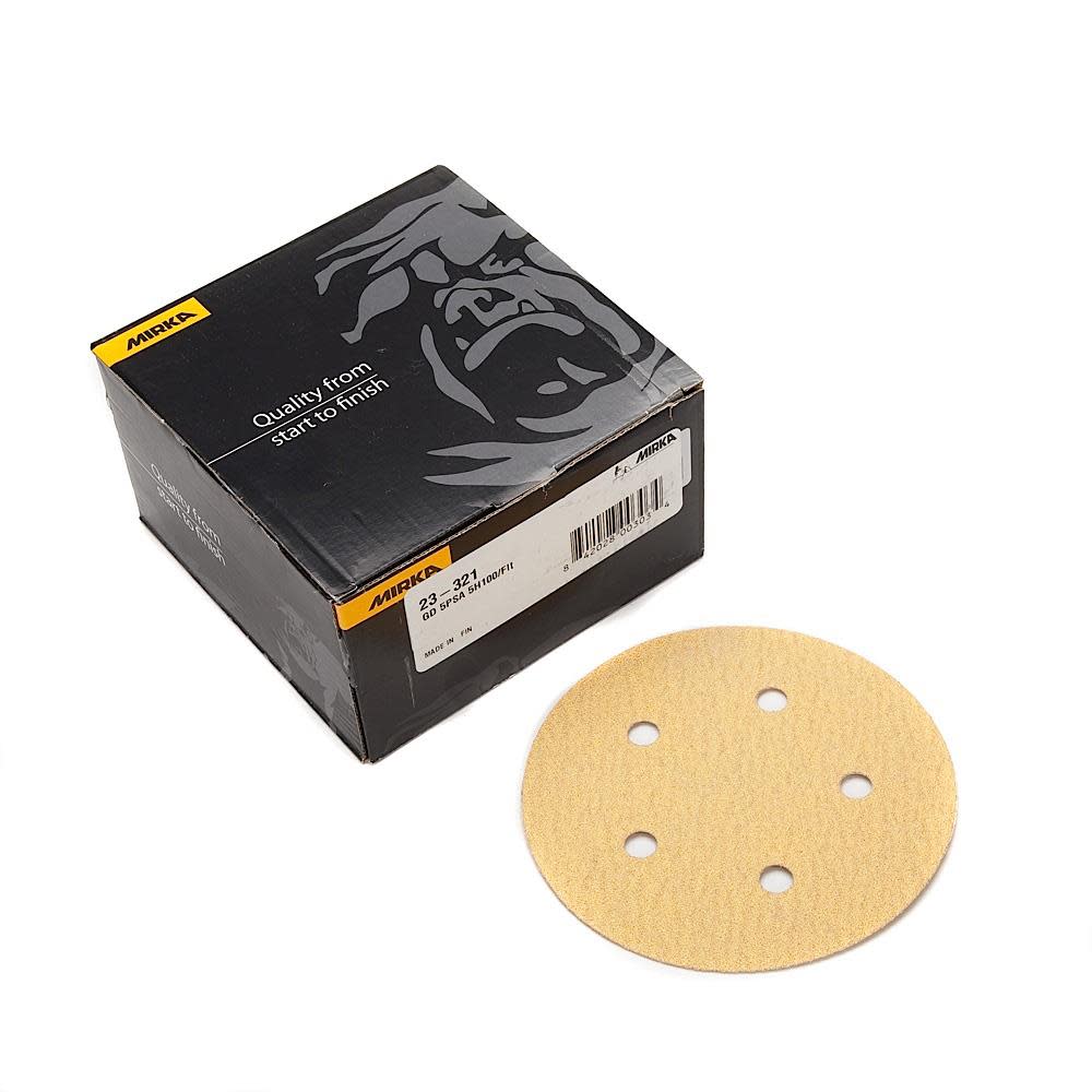 Mirka Gold 5 In. 5 Hold PSA Vacuum Disc P120 - Ascmtools