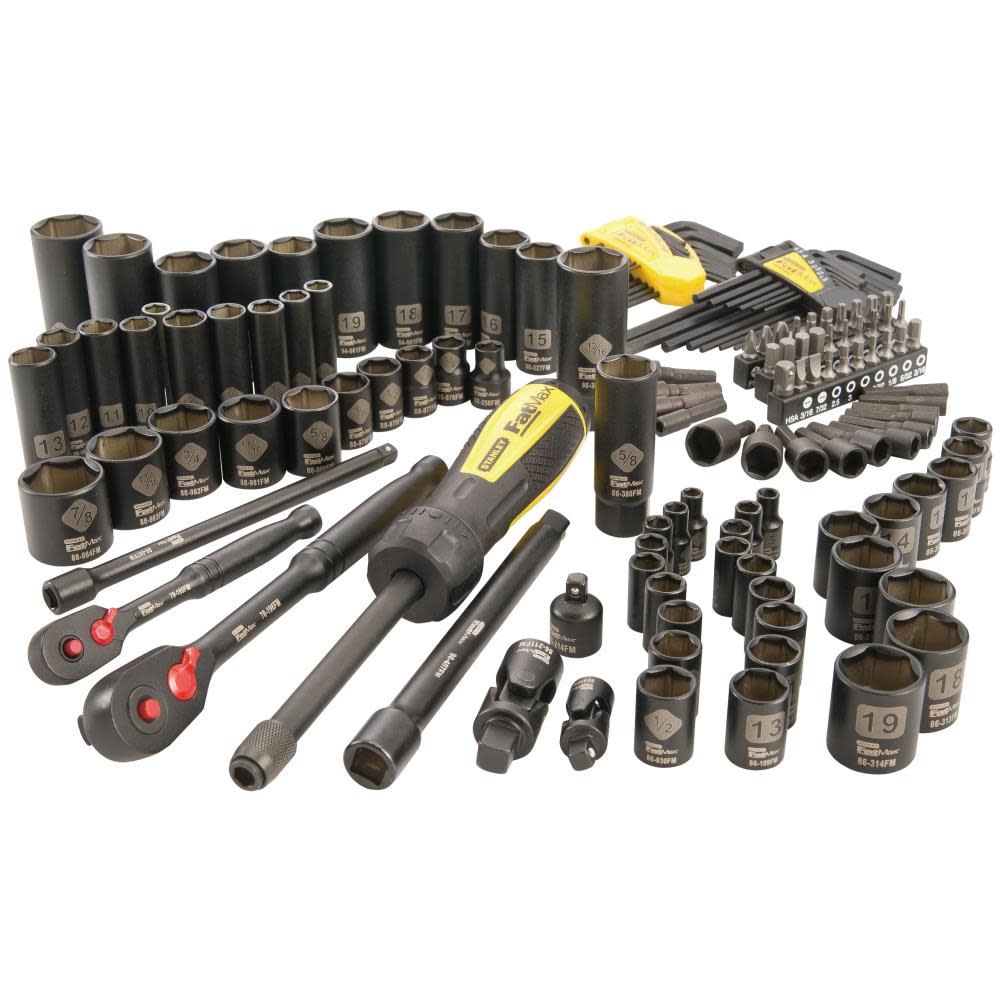 Stanley 141 pc Black Chrome Mechanic’s Tool Set - Ascmtools