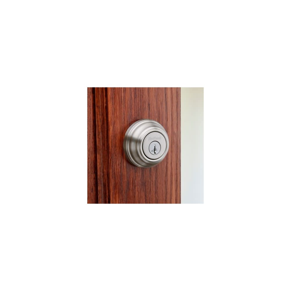 Kwikset SmartKey Door Deadbolt Satin Nickel Double Cylinder Round - Ascmtools