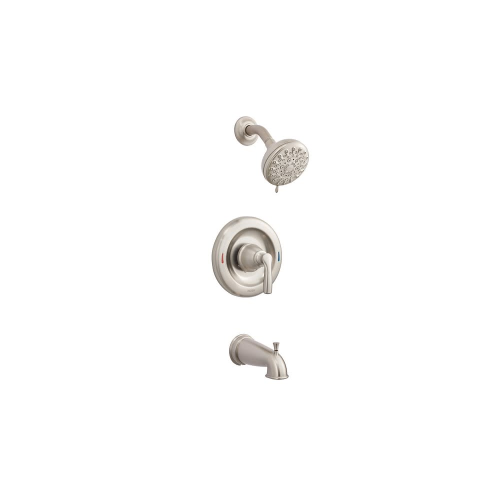 Moen Hilliard Tub/Shower Faucet Spot Resist Brushed Nickel 4″ - Ascmtools