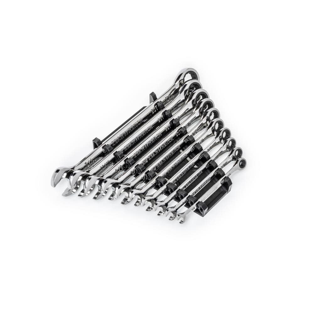 GEARWRENCH 10 Pc. 90T 12 Point SAE Combination Ratcheting Wrench Set - Ascmtools