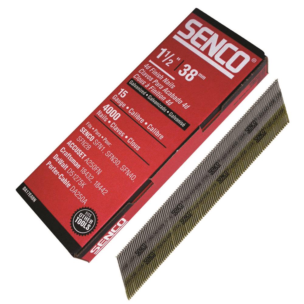 Senco 1-1/2 In. Box of 4000 15-Gauge Finish Nail Pack - Ascmtools
