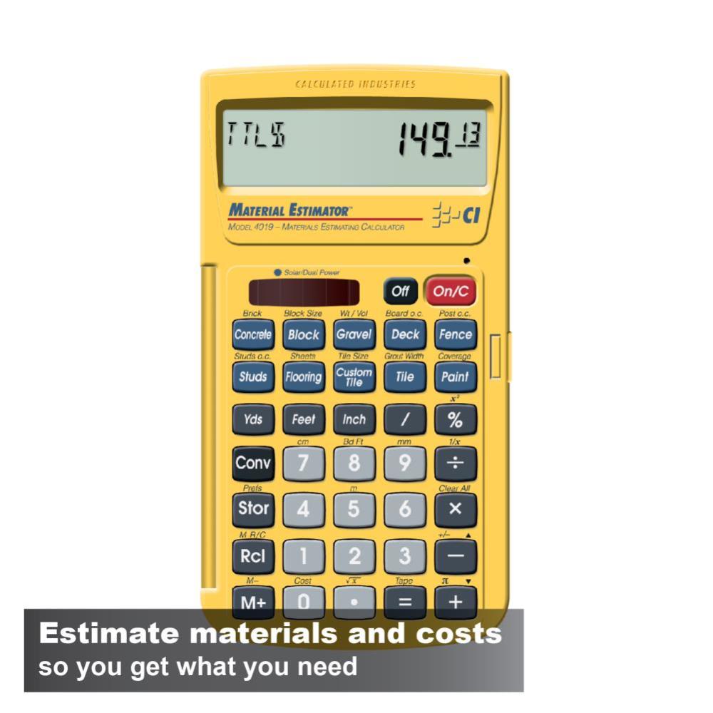 Calculated Industries Material Estimator Building Materials Estimating Calculator - Ascmtools