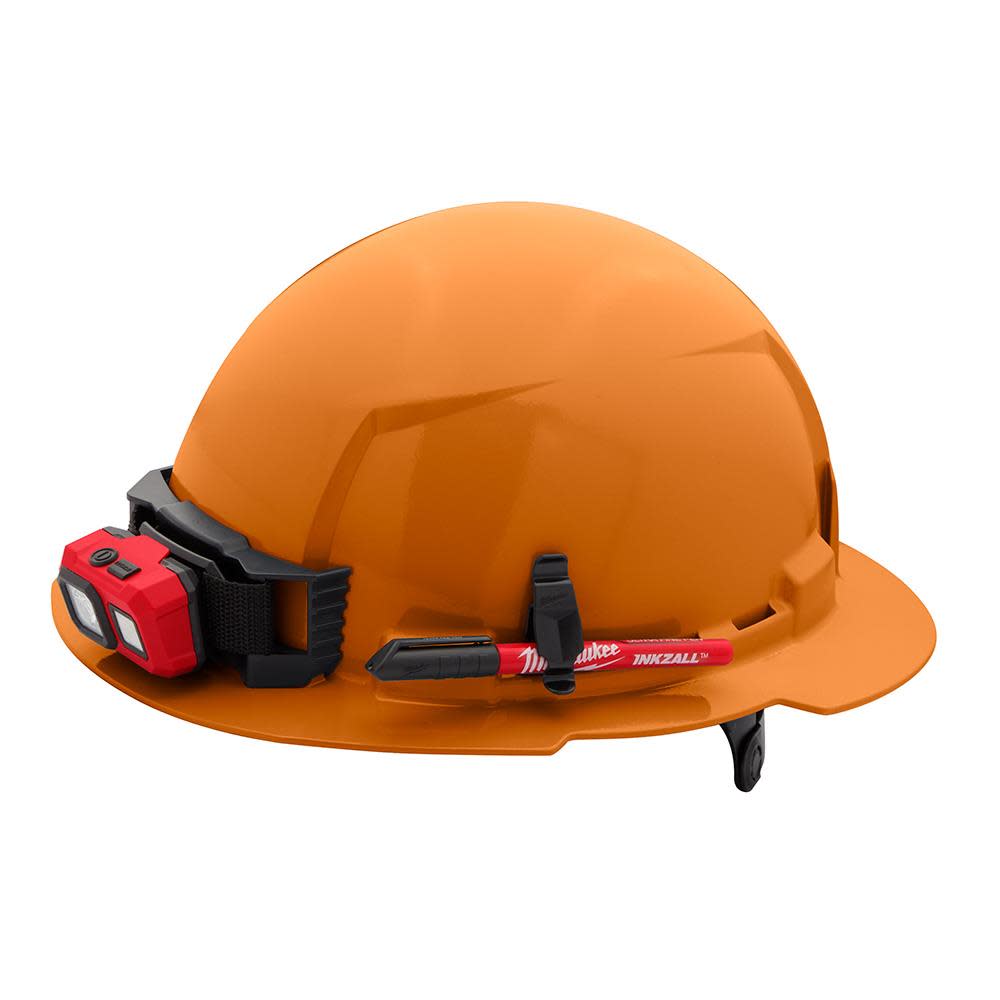 Milwaukee Orange Full Brim Hard Hat with 6pt Ratcheting Suspension Type 1 Class E - Ascmtools