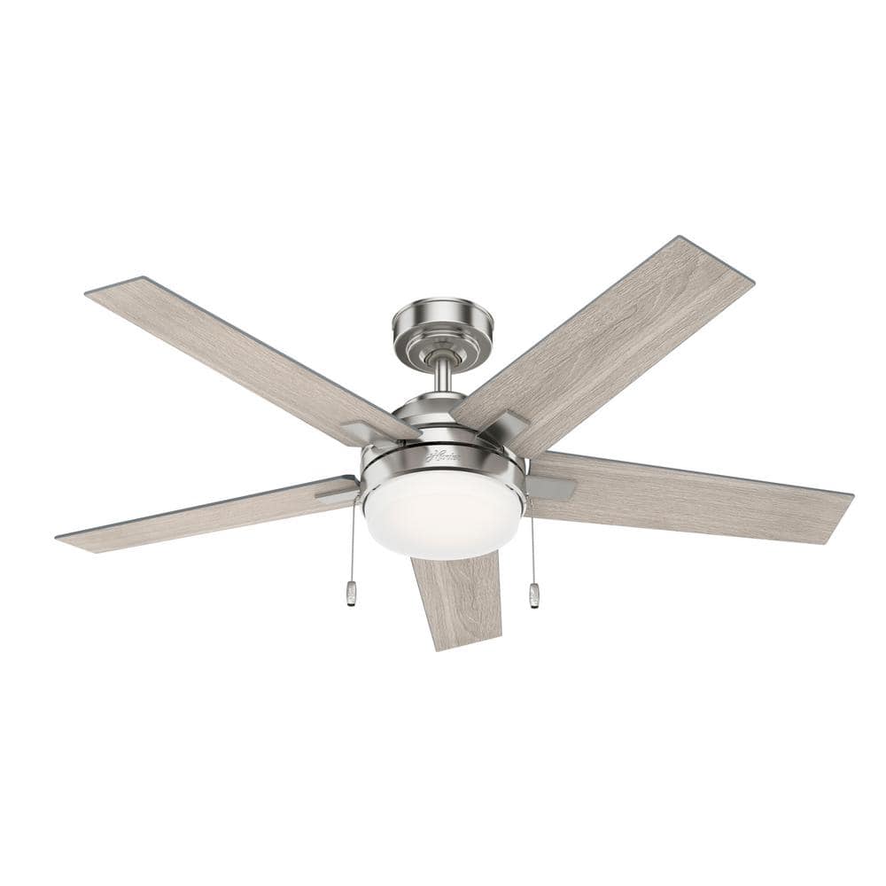 Hunter Fan Barlett Ceiling Fan 52″ Brushed Nickel Light Gray Oak - Ascmtools