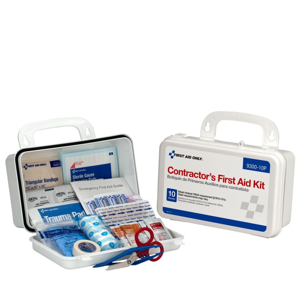 First Aid Only Contractor First Aid Kit 10 Person Plastic Case - Ascmtools