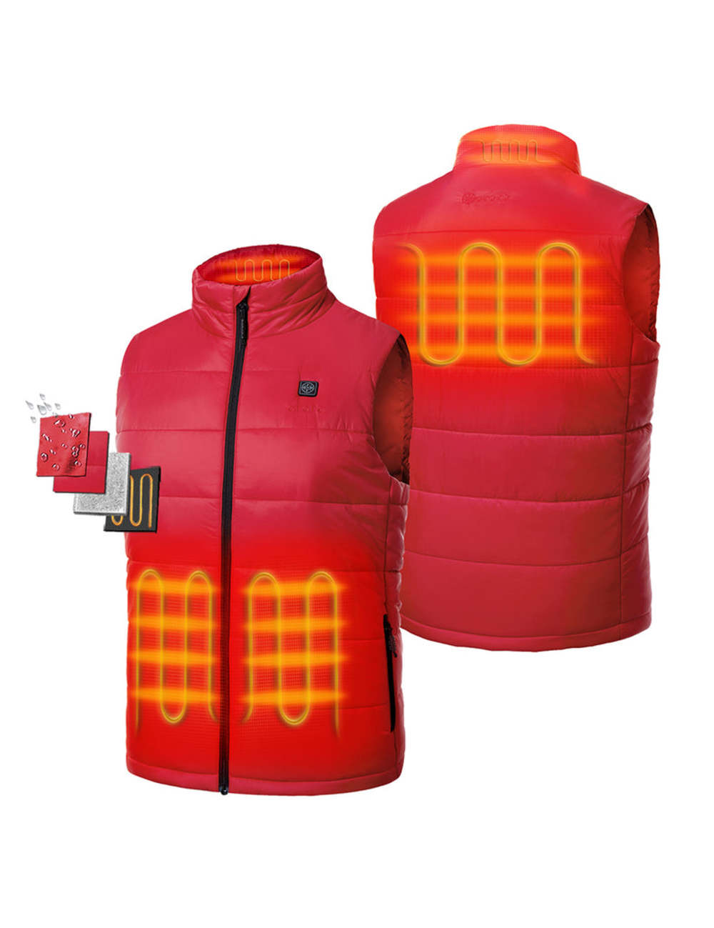 ORORO Mens Red Classic Heated Vest Kit Large - Ascmtools