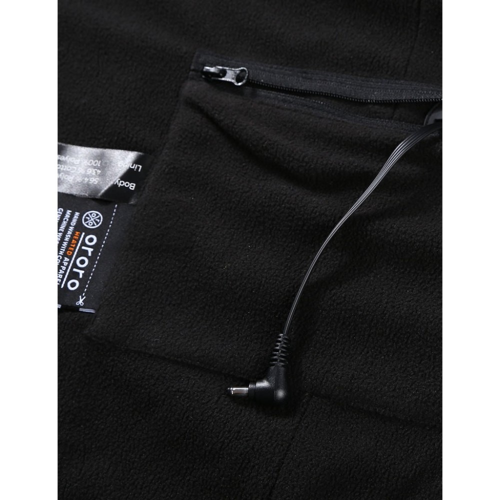 ORORO Mens Black Heated Fleece Jacket Kit Small - Ascmtools