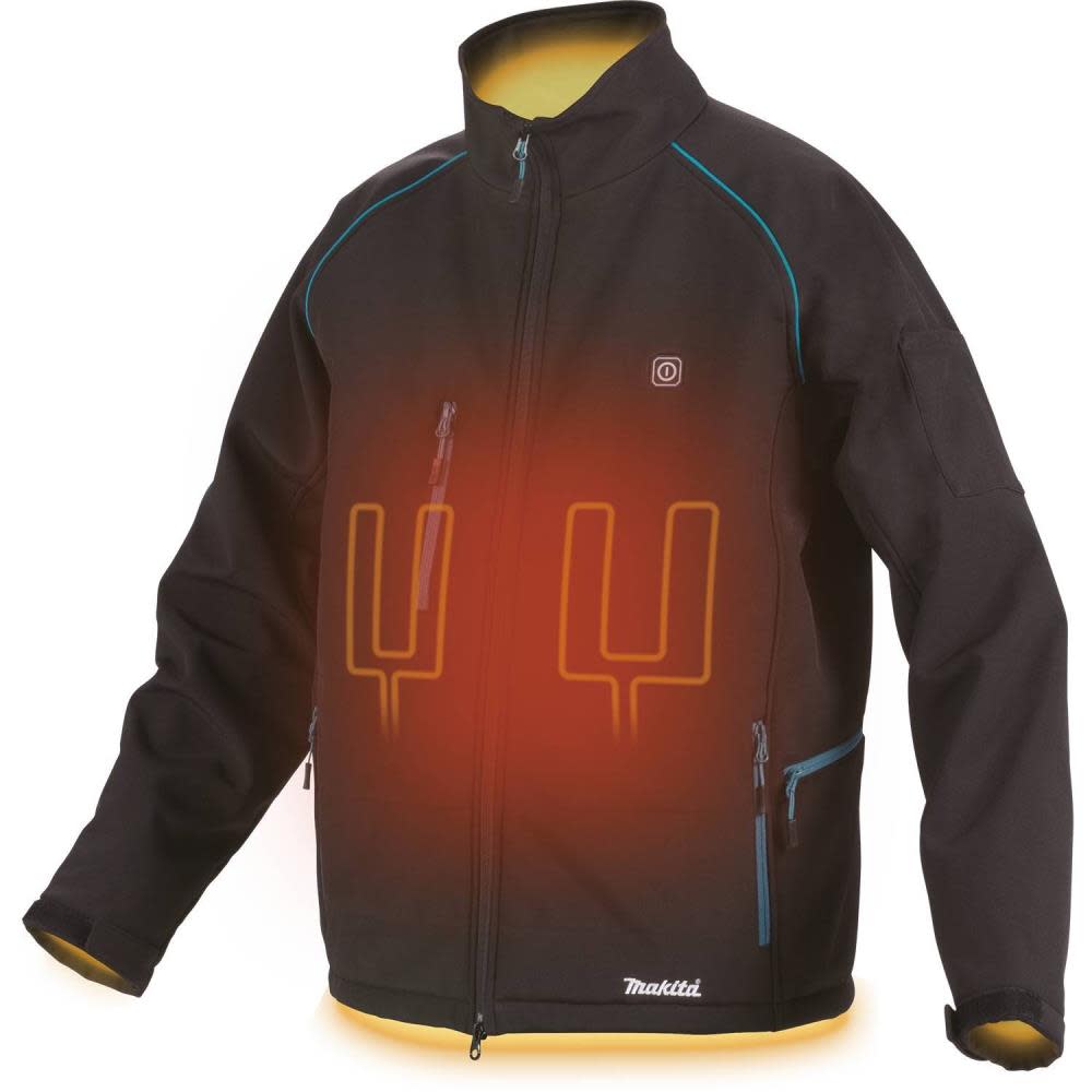 Makita 18V LXT Lithium-Ion Cordless Heated Jacket Jacket Only (Black 3XL) - Ascmtools