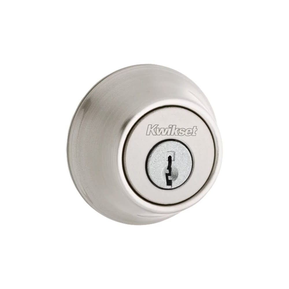 Kwikset Satin Nickel Single Cylinder Deadbolt with Pin & Tumbler - Ascmtools