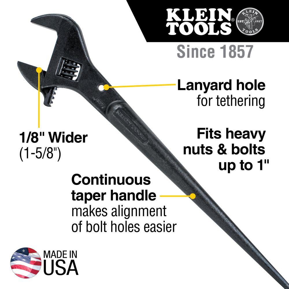 Klein Tools 16″ Adj.-Head Construction Wrench - Ascmtools