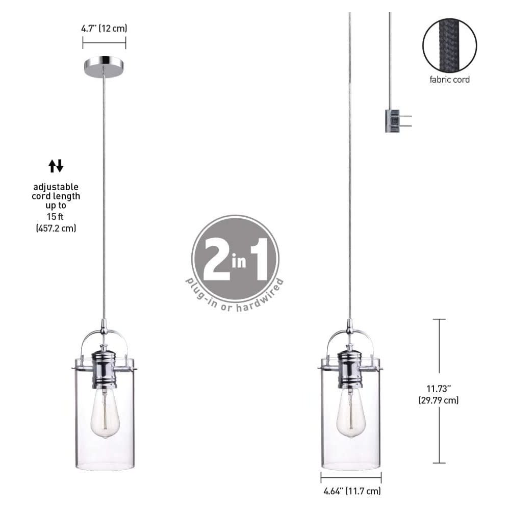 Globe Electric J Pendant Light Chrome 60W E26 1 Light - Ascmtools