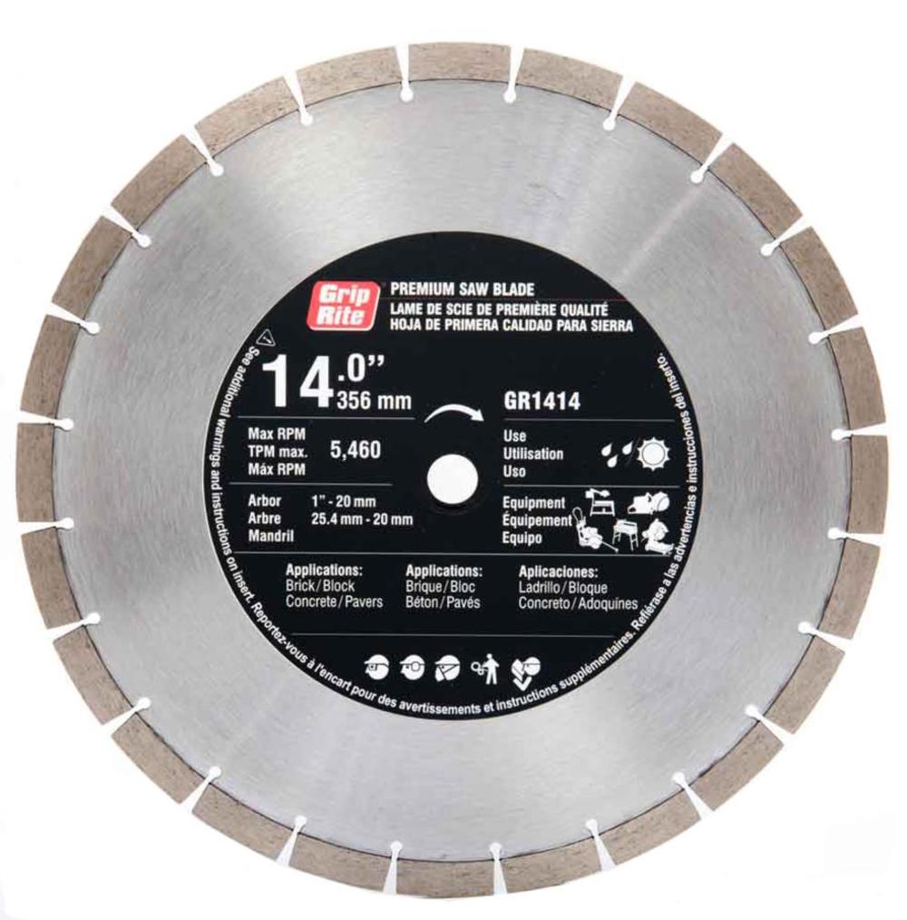 Grip Rite 14-in Wet or Dry Segmented Diamond Circular Saw Blade - Ascmtools