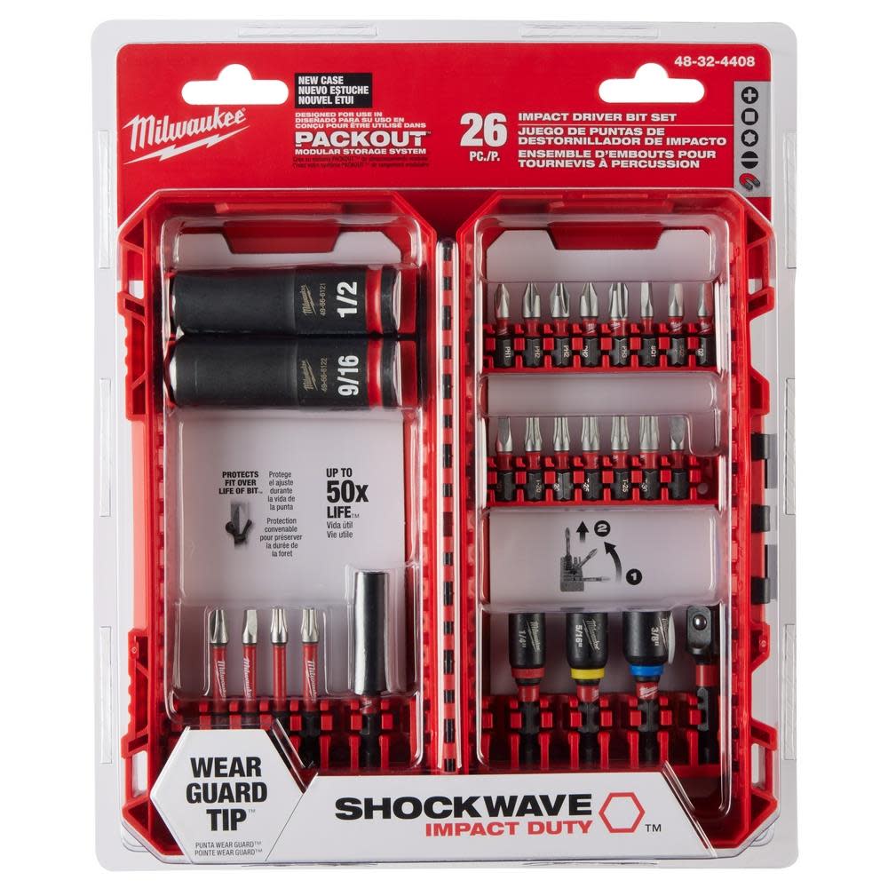 Milwaukee SHOCKWAVE Impact Duty Drive and Fasten Set  26PC - Ascmtools