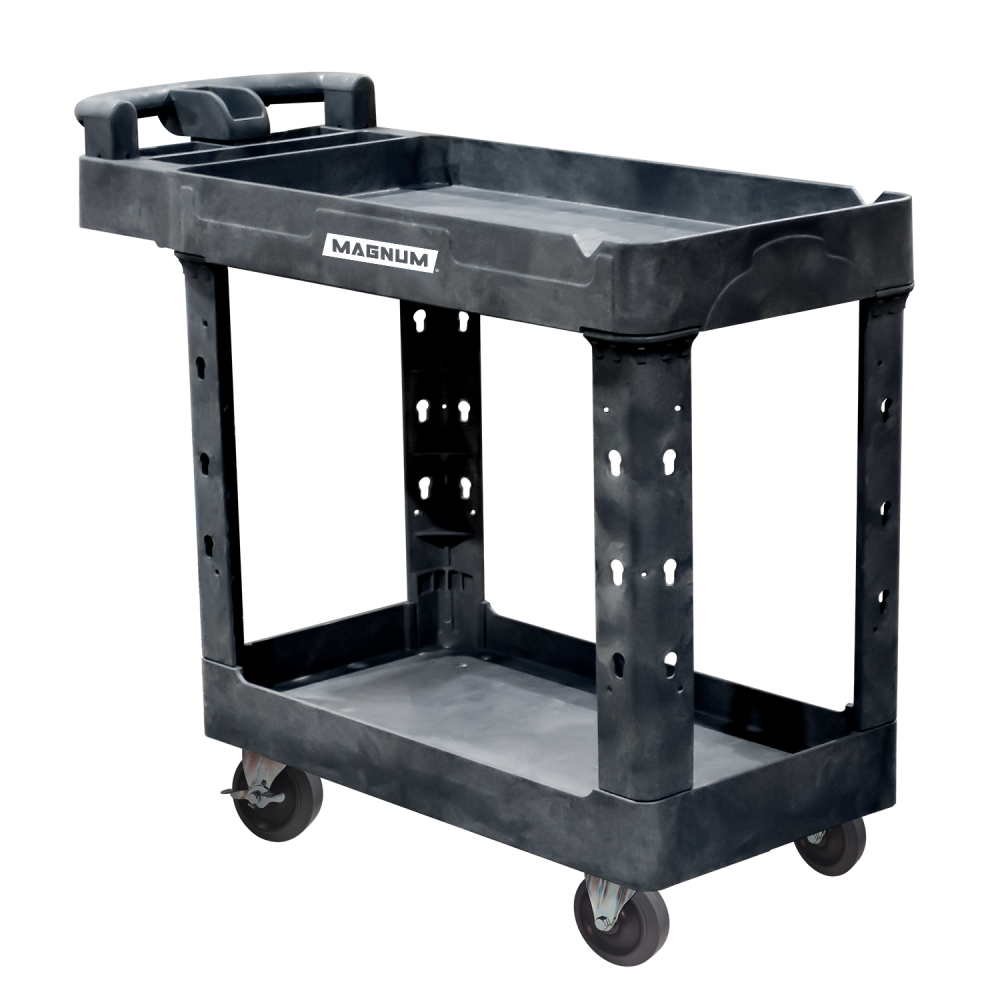 Magnum Tool Group 41″ x 17″ Service Cart 2 Shelf with V Cut HD Casters - Ascmtools