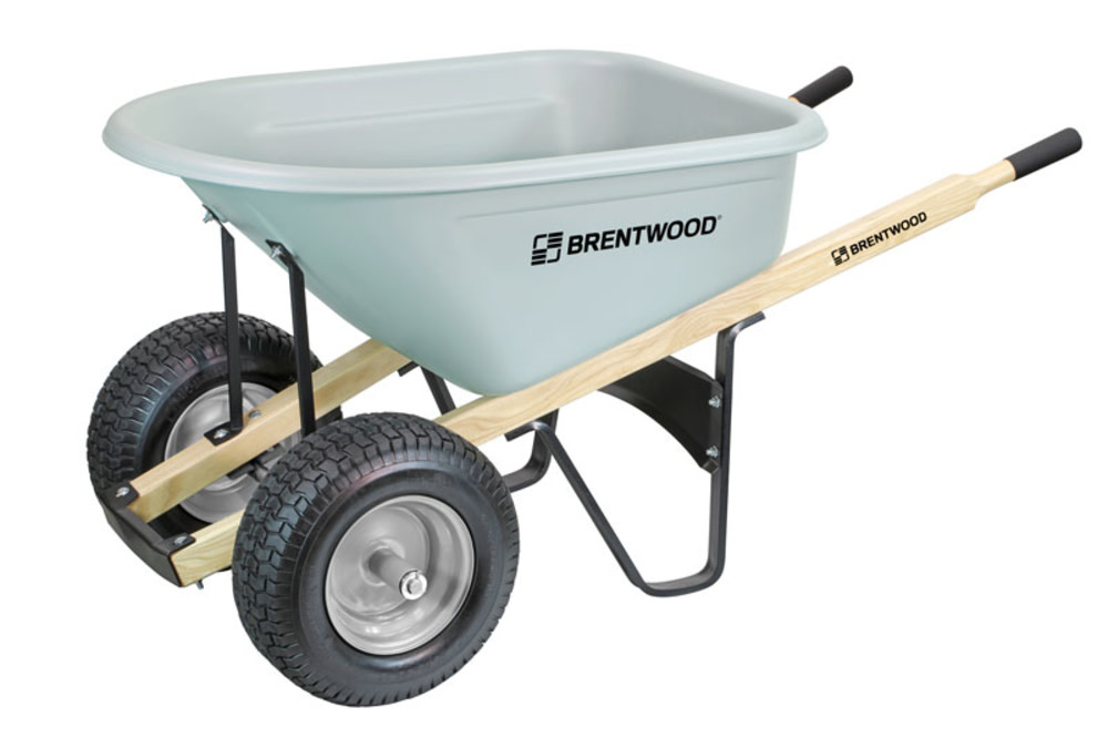 Brentwood 6 Cube HDPE Double Wheel Wheelbarrow – BW6D - Ascmtools