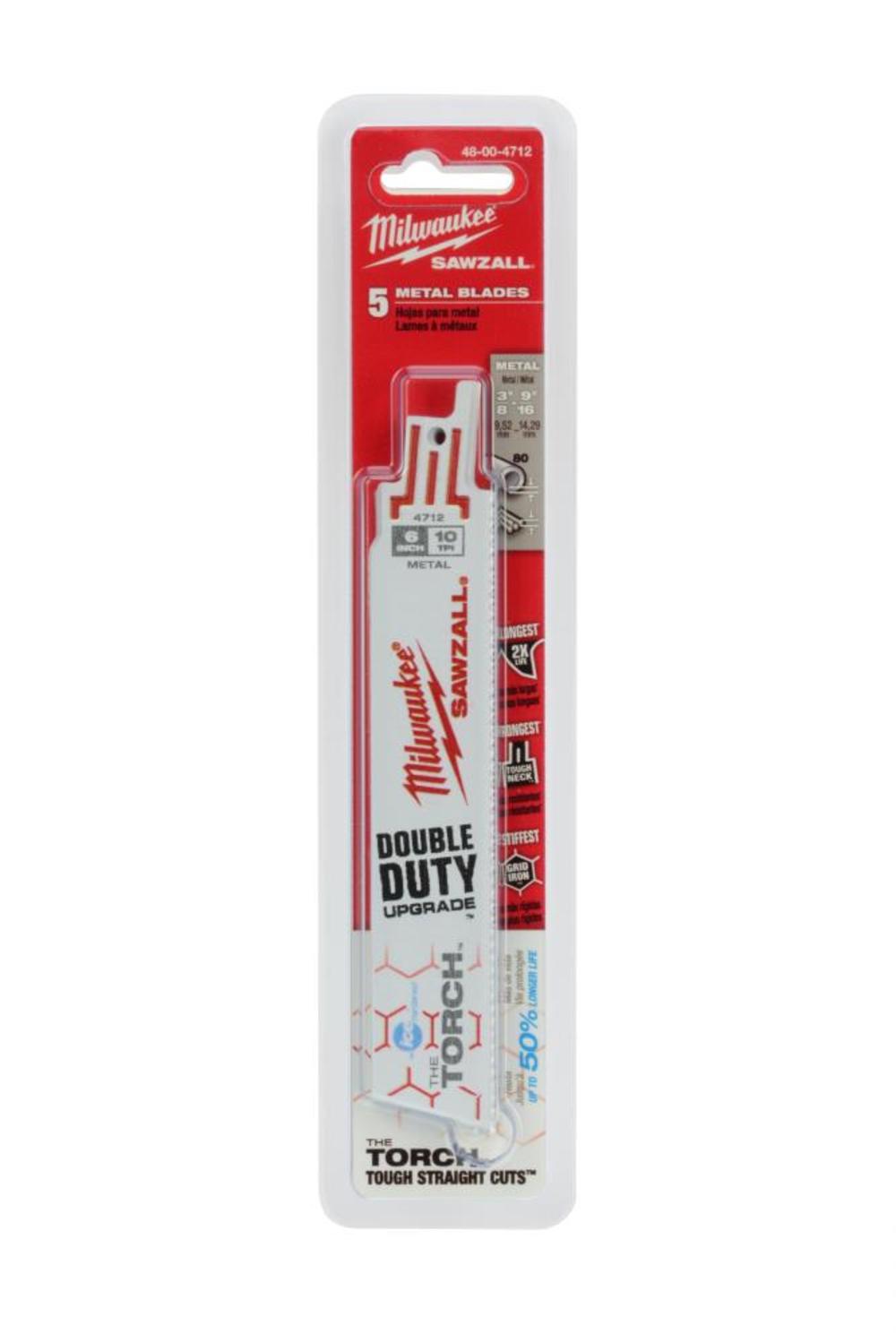 Milwaukee 6 in. 10 TPI THE TORCH Ice Hardened SAWZALL Blades 5PK - Ascmtools
