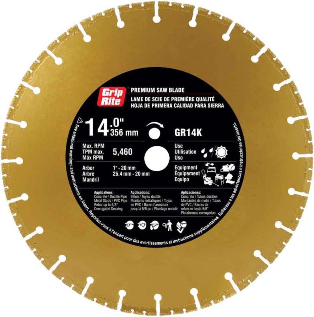 Grip Rite 14-in Wet or Dry Segmented Diamond Circular Saw Blade - Ascmtools