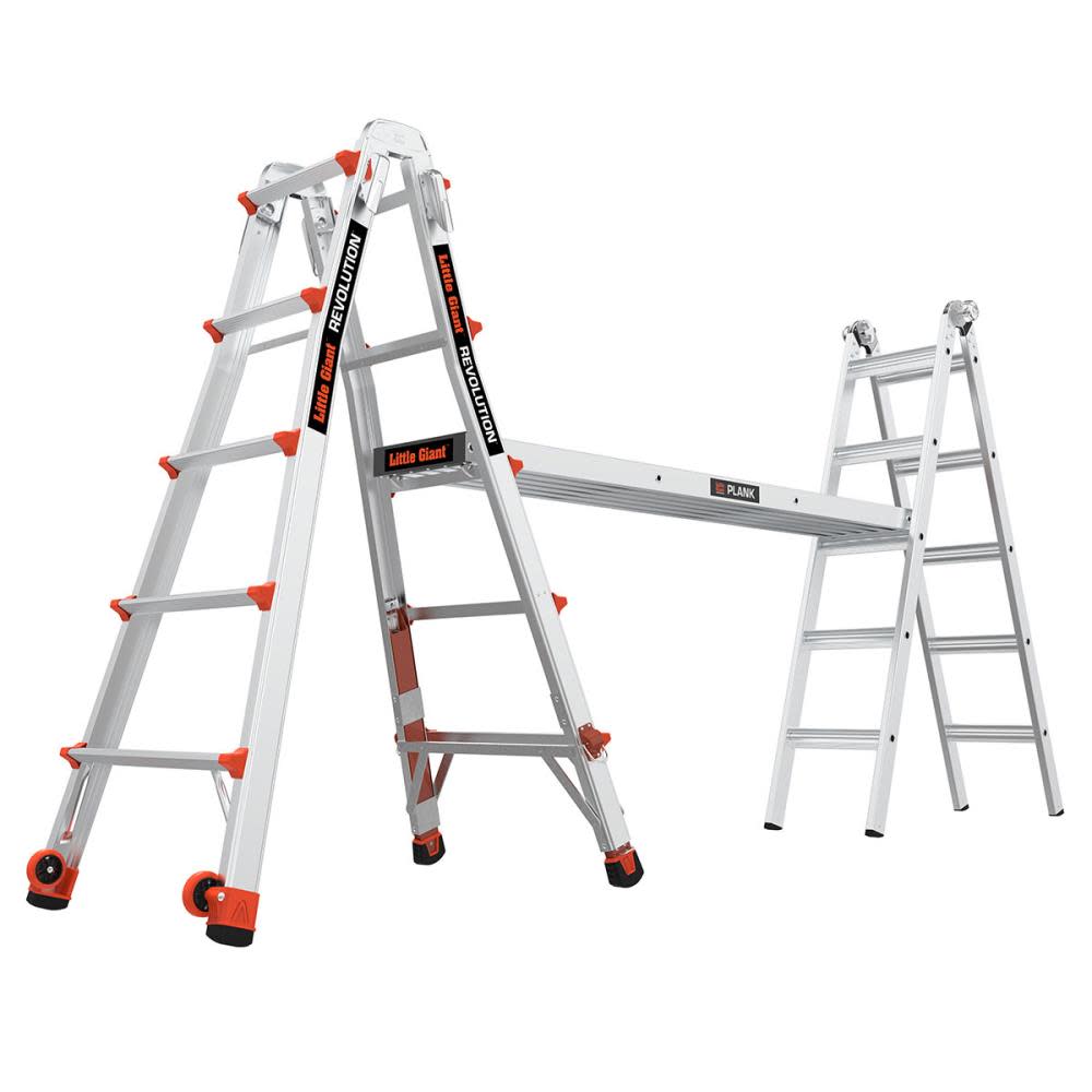 Little Giant Safety Revolution M22 Aluminum Type-1A 300lb Telescoping Multi-Position Ladder with Ratchet Leg Leveler - Ascmtools