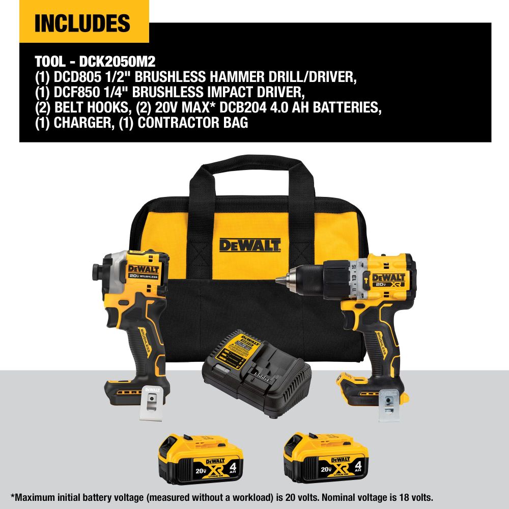 DEWALT 20V MAX XR 2 Tool Combo Kit - Ascmtools