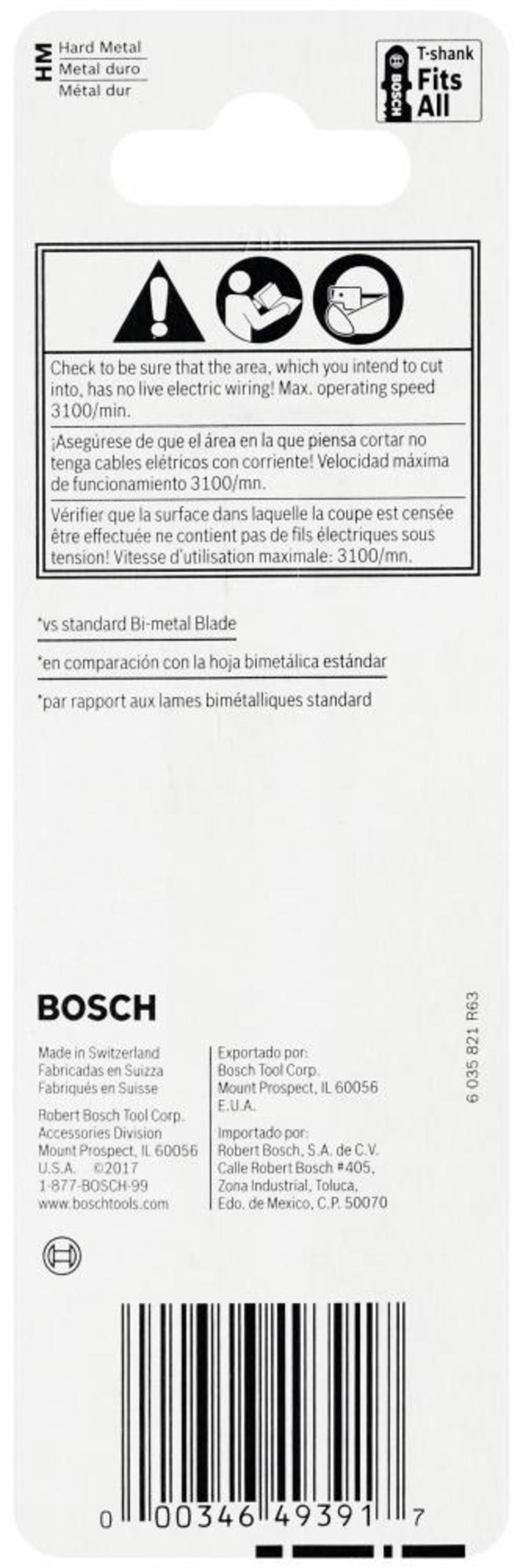 Bosch Jig Saw Blade 3 5/8″ 14 TPI Carbide Strip Special for Laminates T Shank - Ascmtools