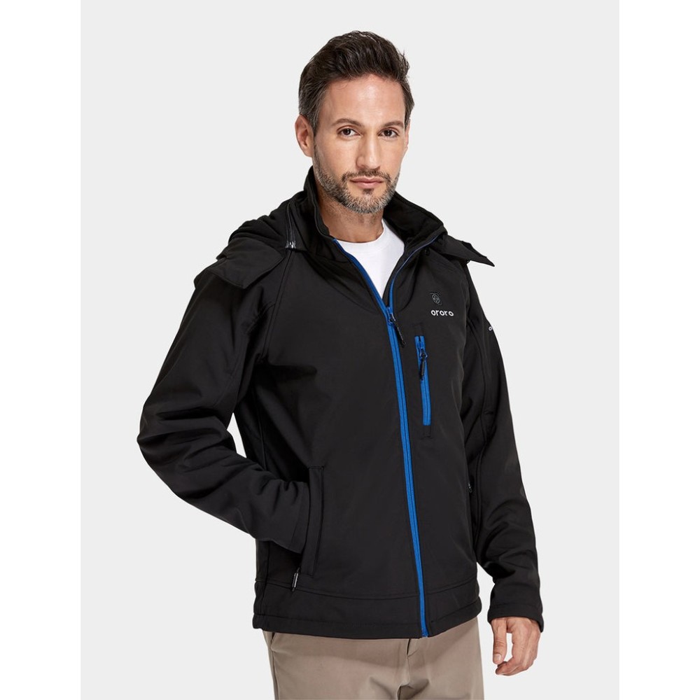 ORORO Mens Black & Blue Classic Heated Jacket Kit Small - Ascmtools