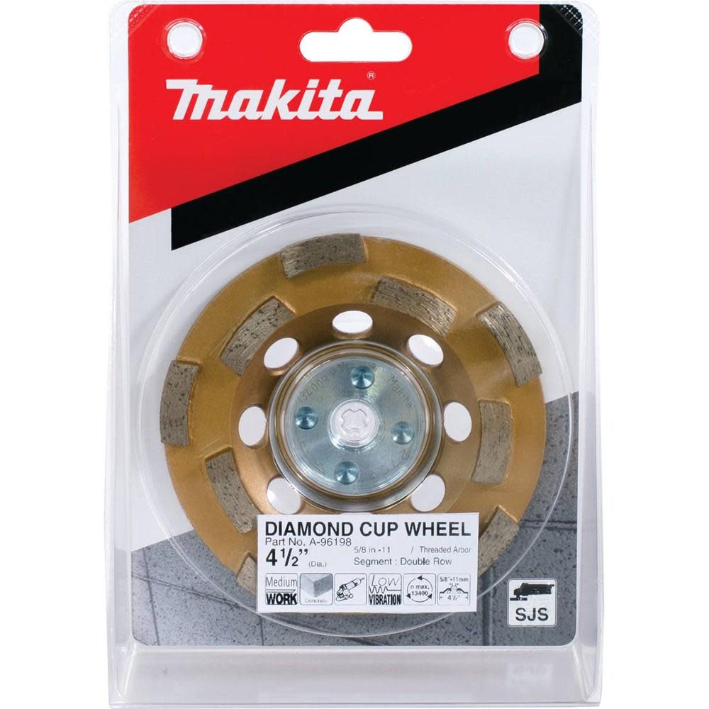 Makita 4-1/2 in. Double Row Diamond Cup Wheel Anti-Vibration - Ascmtools