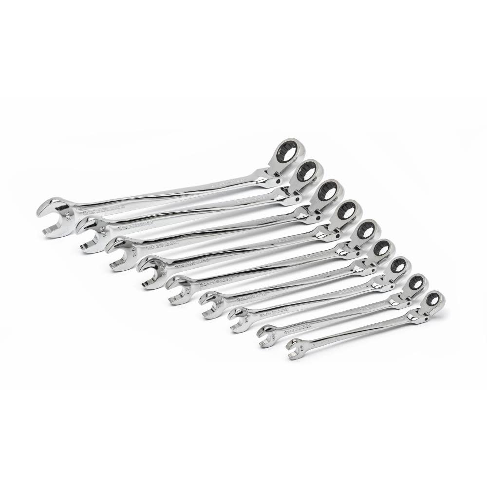 GEARWRENCH Flex Combination Ratcheting Wrench Set 9 Pc. XL X-Beam SAE - Ascmtools