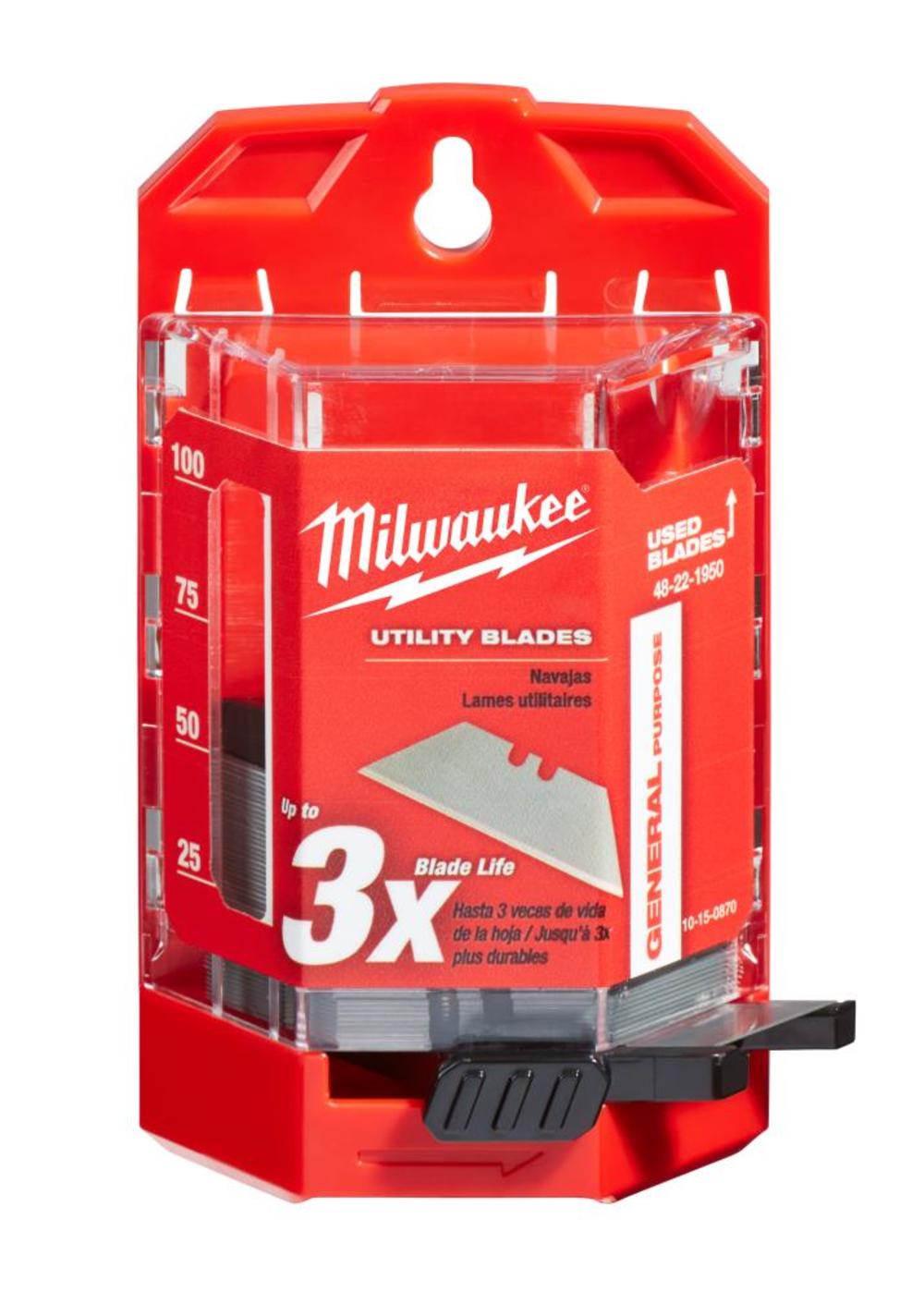 Milwaukee 50-Piece General Purpose Utility Blades with Dispenser - Ascmtools