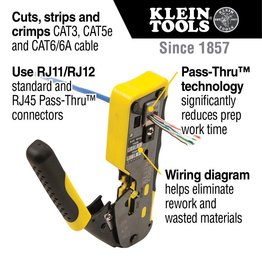 Klein Tools Pass-Thru Modular Crimper - Ascmtools
