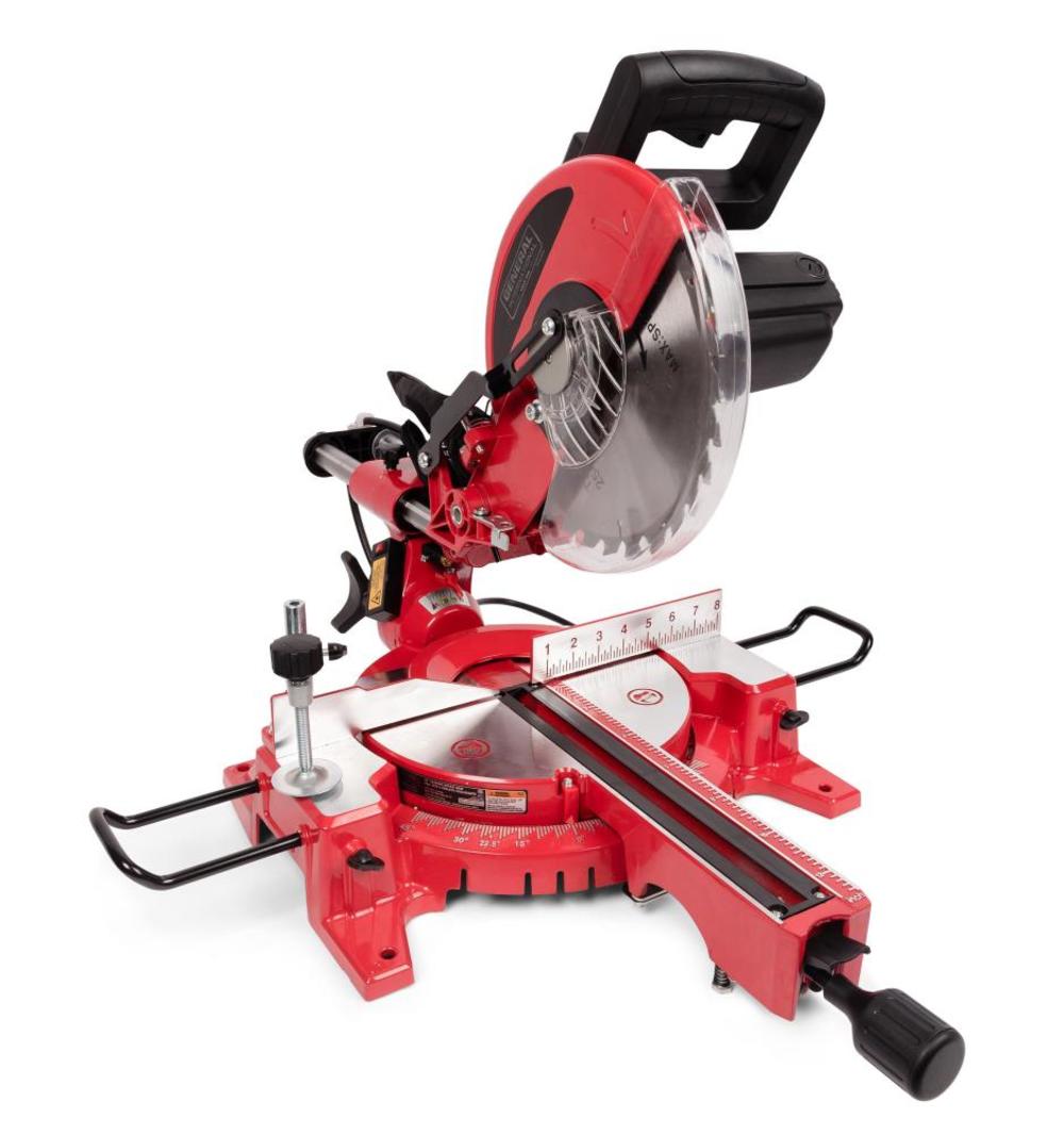 General International 10″ Sliding Miter Saw Laser Alignment 15 Amp - Ascmtools