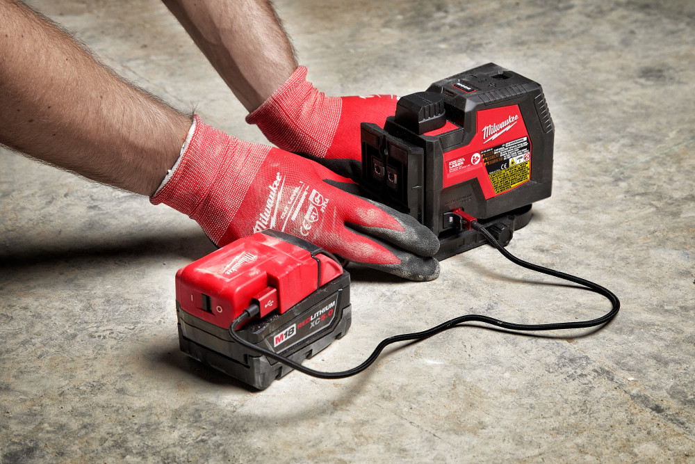 Milwaukee Green Beam Laser Cross Line Plumb Point USB Rechargeable - Ascmtools