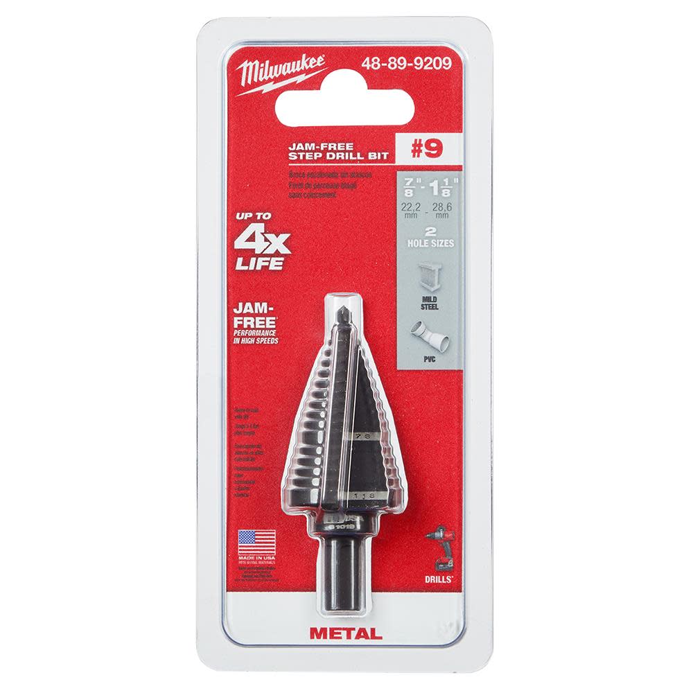 Milwaukee #9 Step Drill Bit 7/8 in. & 1-1/8 in. - Ascmtools