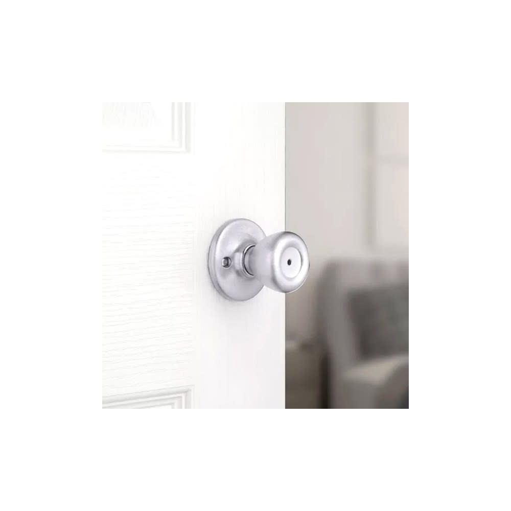 Kwikset Satin Chrome Bed/Bath Tylo Privacy Door Knob Set - Ascmtools