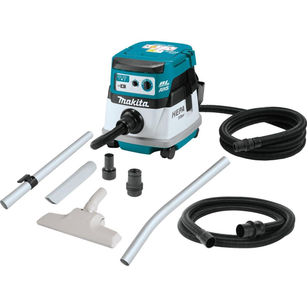 Makita 18V X2 LXT 36V 2.1 Gallon HEPA Dry Dust Extractor/Vacuum with AWS Bare Tool - Ascmtools