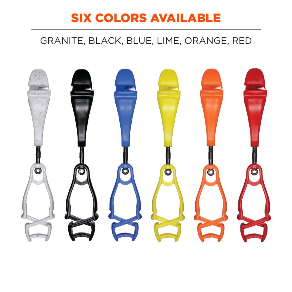Ergodyne Squids 3420-BULK Swivel Glove Clip Holder Dual Clips Granite 100pk - Ascmtools