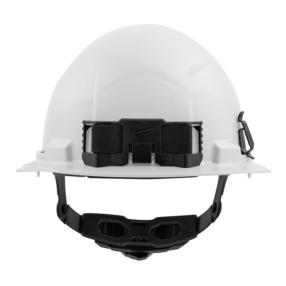 Milwaukee White Front Brim Hard Hat with 6pt Ratcheting Suspension Type 1 Class E - Ascmtools